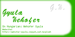 gyula wehofer business card